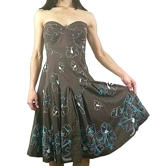 Tibi Beaded Embroidered Halter Dress - Picture 2 of 5